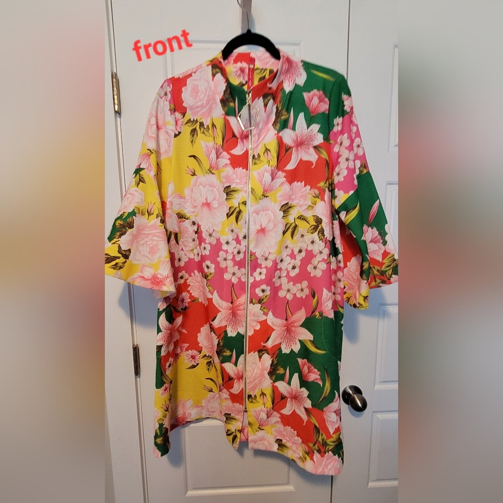 IC COLLECTION Floral Kimono with Pink and Yellow
